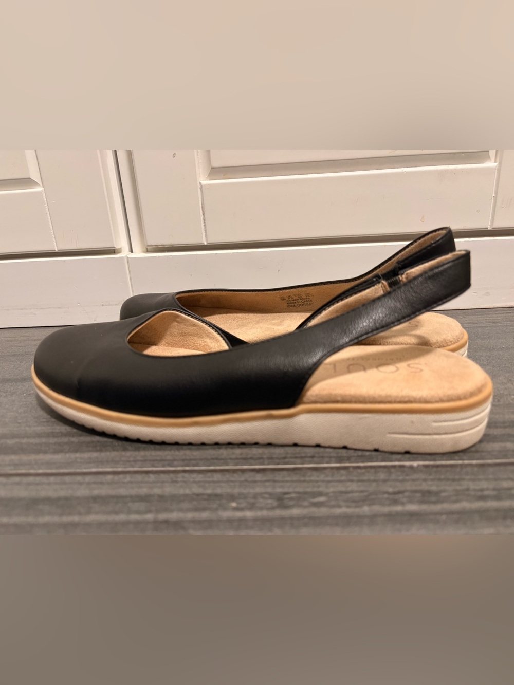 Size 9 Black Women's Slingback Flats - Casual Slip-On Comfort - Picture 2 of 6